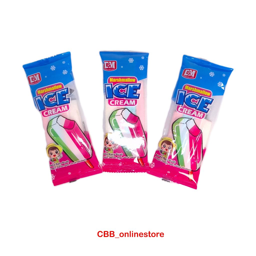 

Marshmallow Ice Cream - 1 Box Isi 30pcs - Rasa Buah Segar
