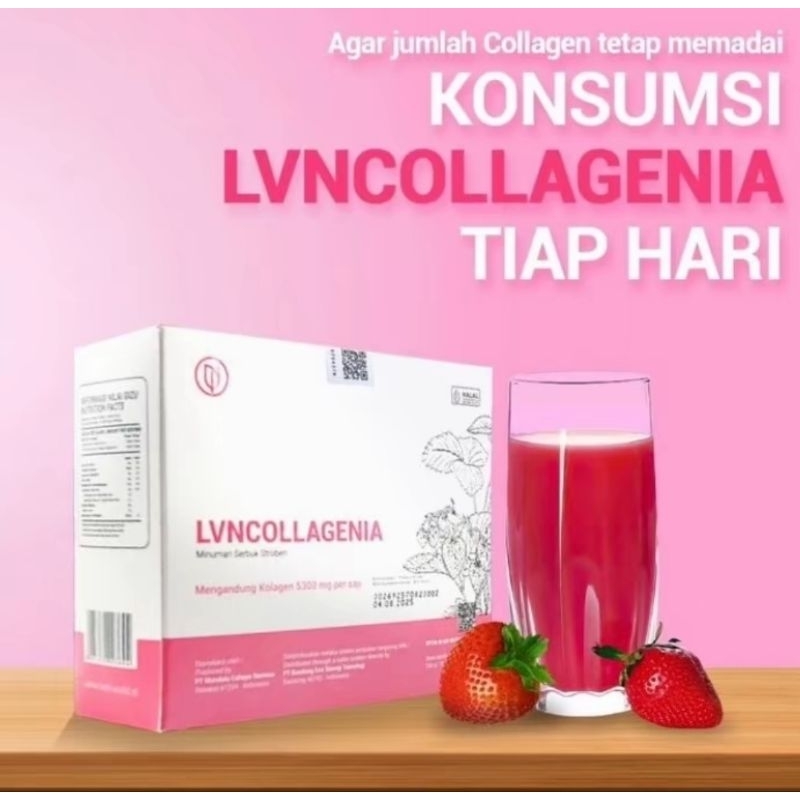 LVNCOLLAGENIA Collagen Drink Stroberi, suplemen, vitamin.