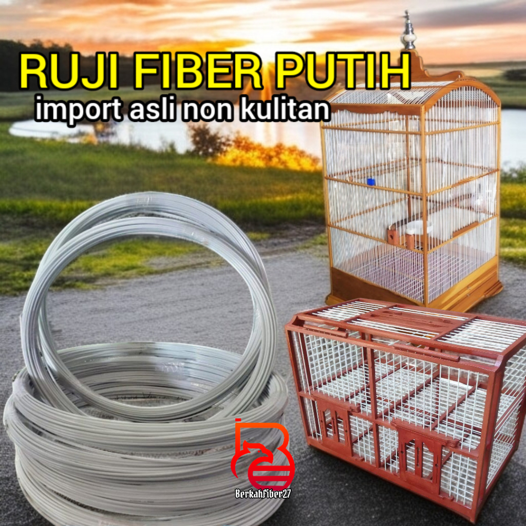 Jeruji fiber putih 1.8mm 50meter ruji fiber putih import non kulit ruji fiber kadang burung ruji san