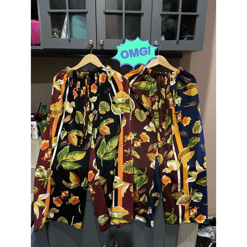 Kulot Kaos Terbaru 2025 Jumbo Kulot Kaos Motif Bunga Celana Kulot Wanita Dewasa