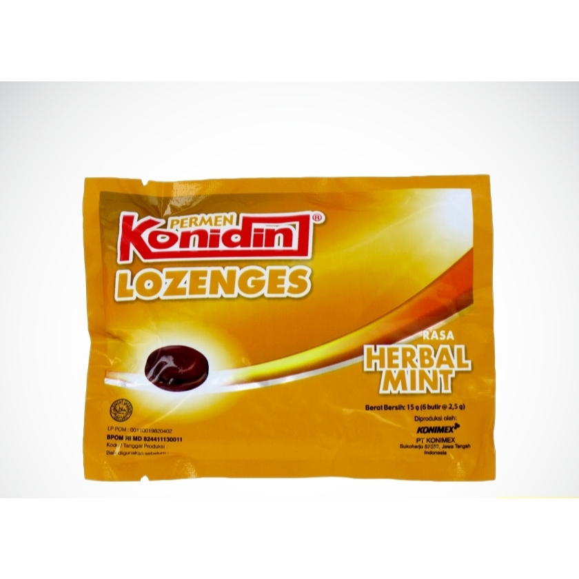 

KONIDIN Lozenges Herbal Mint sachet 6 butir Permen Lozenges Herbal Mint
