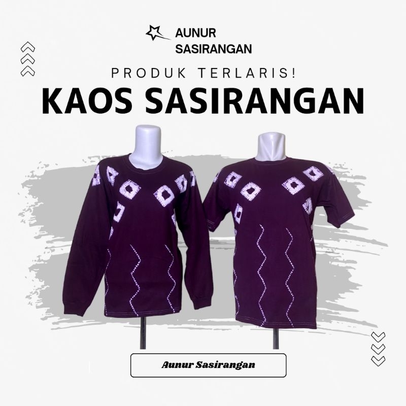 KAOS SASIRANGAN Lengan Panjang Bahan COTTON COMBED Pria & Wanita