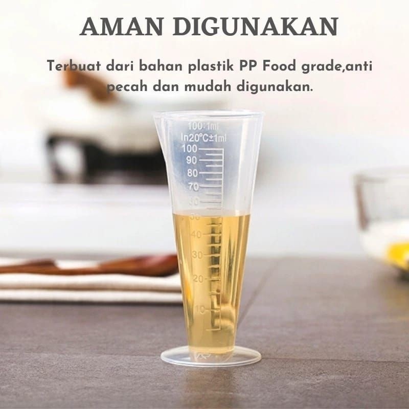 serbagrosirmurah Gelas Ukur Gelas Takar 100 ML Jigger Plastik