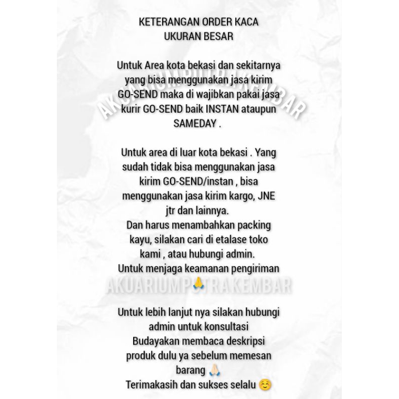 Aquarium Ukuran 30X15X15