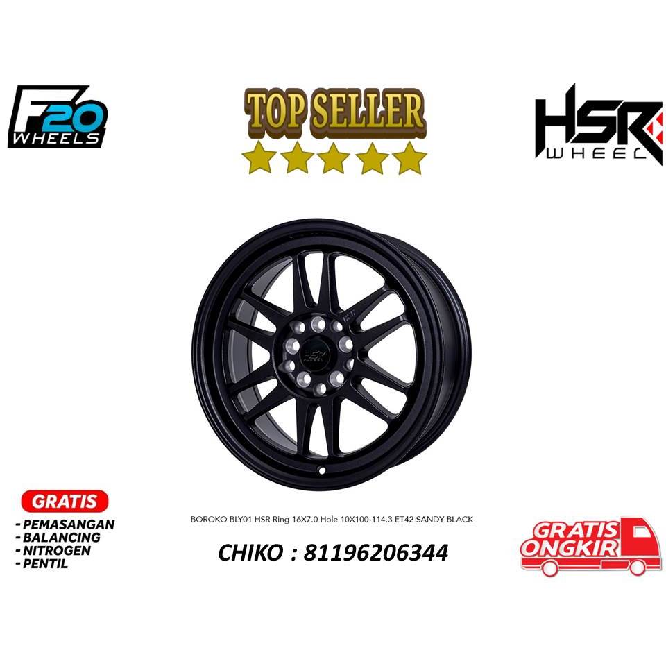 VELG MOBIL ERTIGA DAN NEW AVANZA MEREK HSR WHEEL BLY01 RING 16