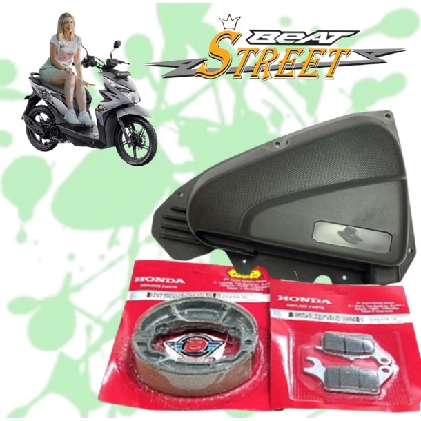 Bok Filter beat street old lama 2016-2018 Motor Plus Dispad depan + Belakang Kampas Tromol