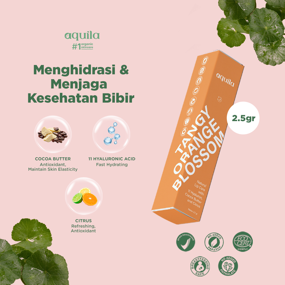 Aquila Herb Official Lip Care Tangy Orange Blossom 2.5 g - Melembapkan dan Menghidrasi Bibir