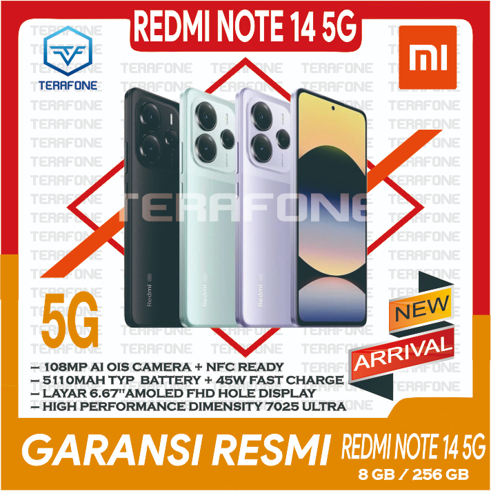 REDMI NOTE 14 5G | REDMI NOTE 14 PRO 5G RAM 8/256 GB 12/512 GB GARANSI RESMI TERMURAH