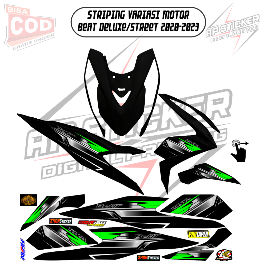 Sticker Striping Vareasi Honda Beat Deluxe/Street 2020-2023 Striping Lis simple Elegan