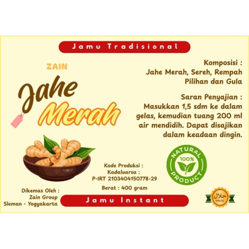 

jamu instan tradisional jahe merah
