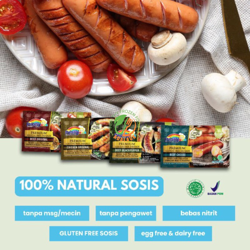 

Pelangi Anak Healthy Frozen Food Sosis Homemade Premium Non MSG / Chicken Original / Chicken Beef Original / Beef Cheese / Beef Blackpeper