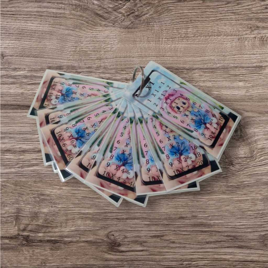 

Gantungan Kunci Flash Card Tabel Perkalian 1 Sampai 10 Alat Bantu Belajar Matematika
