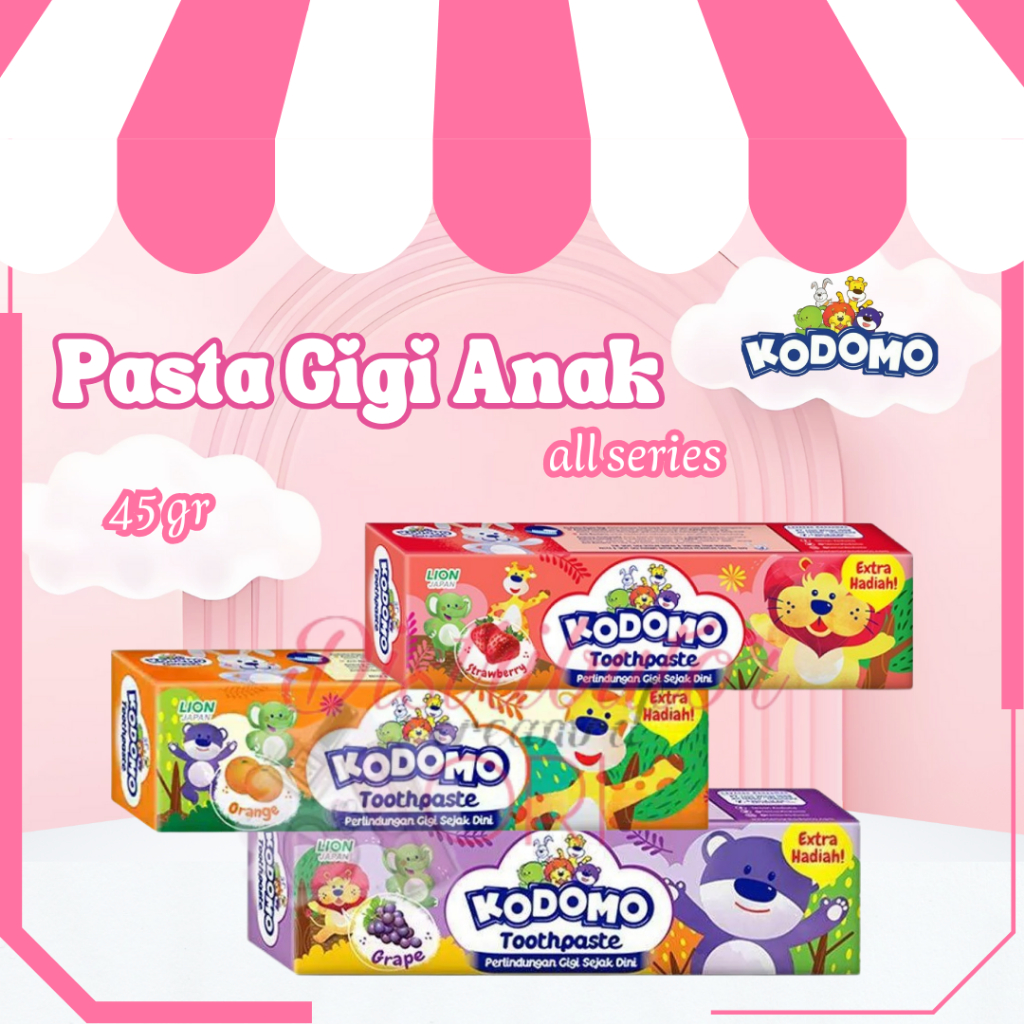 KODOMO PASTA GIGI ANAK 45GR SERIES | BPOM | ORIGINAL | STRAWBERRY | GRAPE | oRANGE