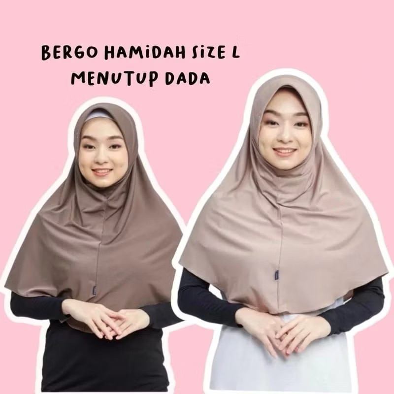 [Ainal_Hijab] HAMIDAH L  Bergo Hamidah ORI size L Jilbab sport hijab olahraga ready Makassar