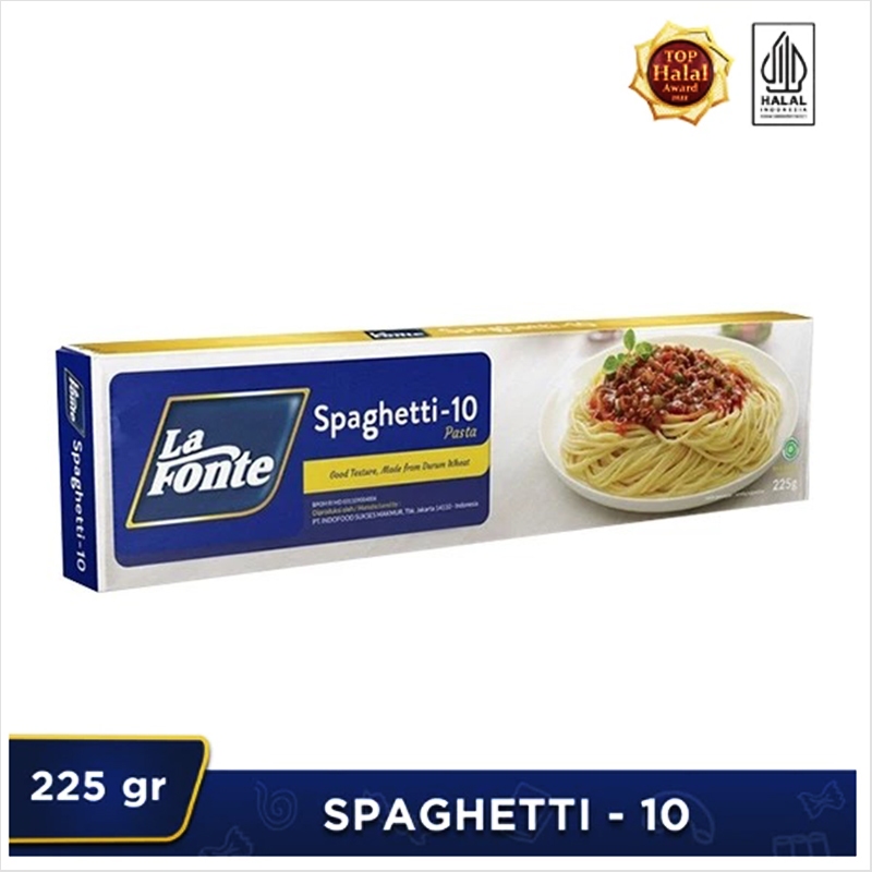 

La Fonte Spaghetti Pasta Kering 225gr - Spageti Halal No.10