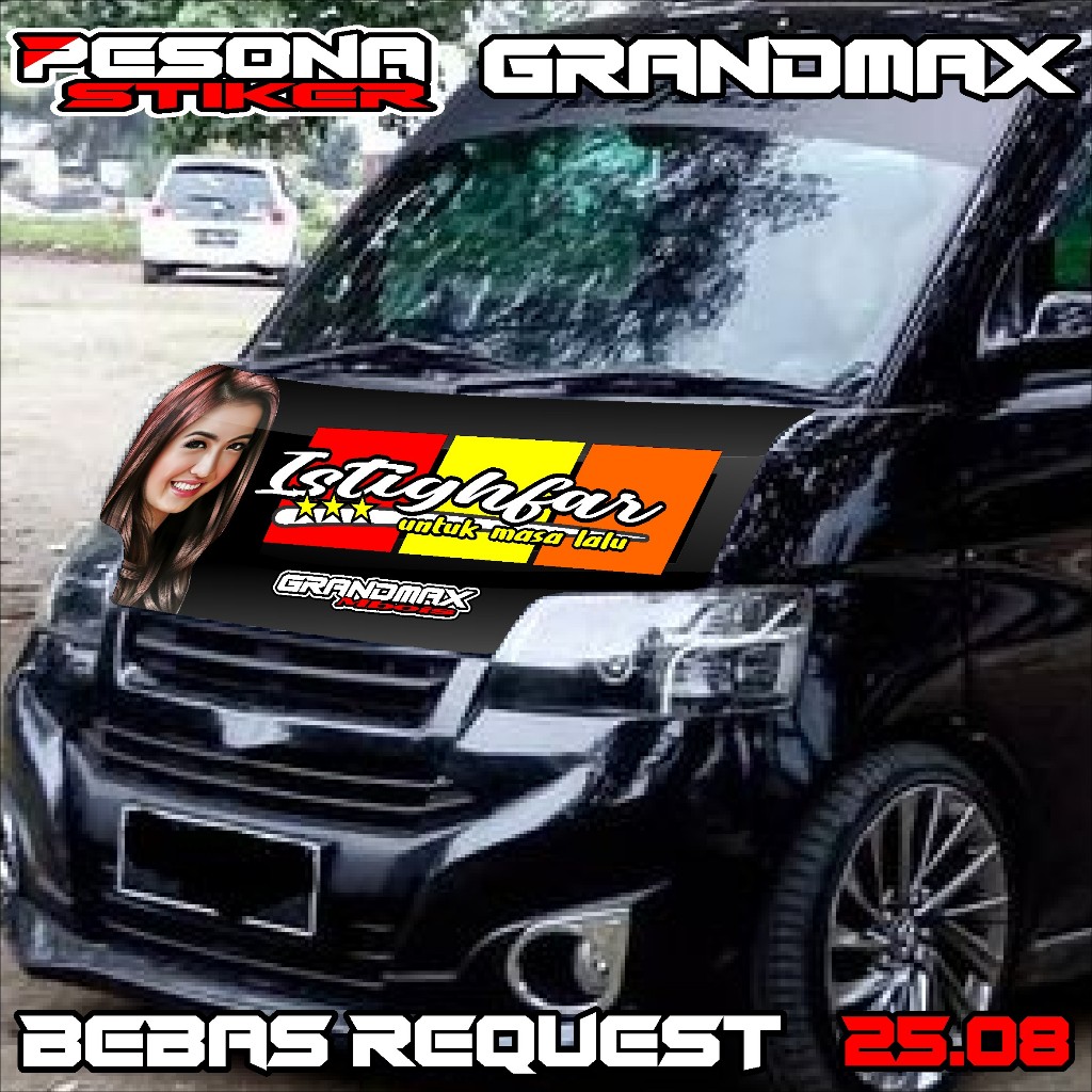 stiker decal kabin depan grandmax stiker dekal kap mesin grandmax bebas custom kd25.08