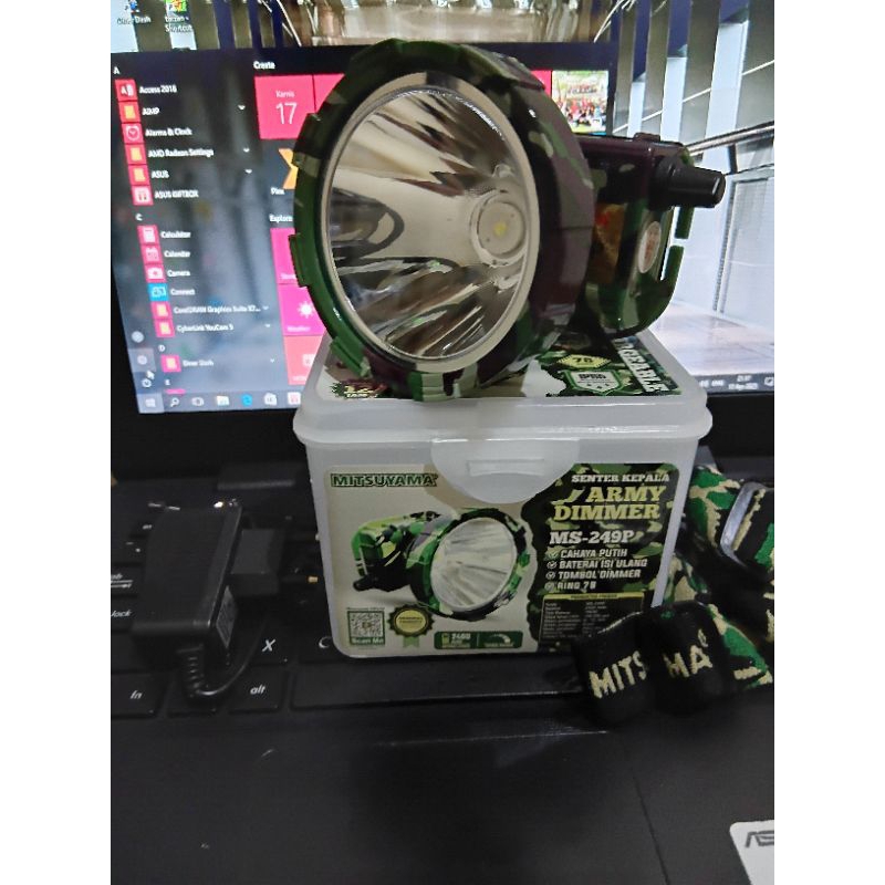 Senter Kepala Mitsuyama Army Dimer Loreng MS-249P 80 Watt Ring 78 Cahaya Putih