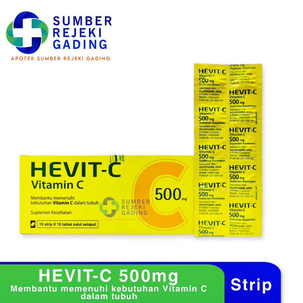 Hevit-C Vitamin C 500 Mg Strip 10 Tablet / Vitamin C 500mg
