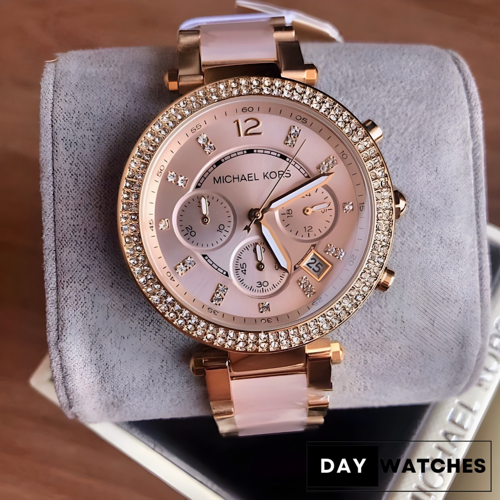 Jam Tangan Wanita MK5896 Parker Blush Dial Ladies Garansi
