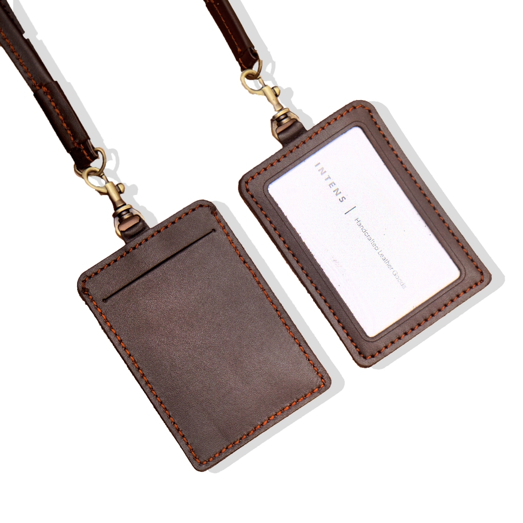 

ATK9 INTENS.ID Leather id card kulit asli id card holder kulit lanyard pria wanita name tag kulit