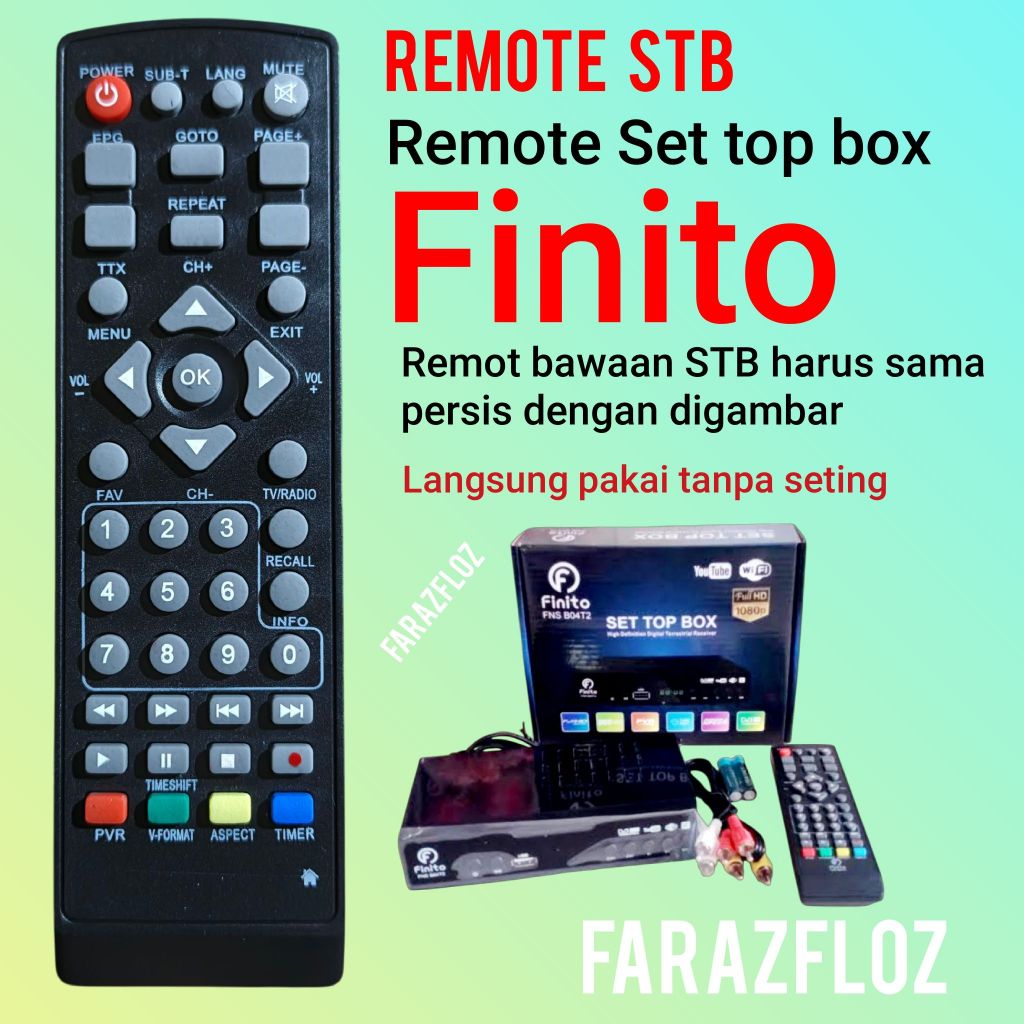 Remote Set Top Box Stb Finito Dvb-t2 remot Tv Siaran Digital
