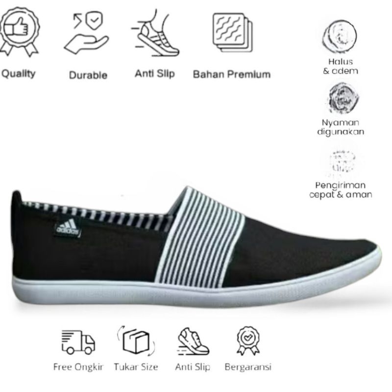 sepatu slip on pria kanvas premium casual Terlaris ®