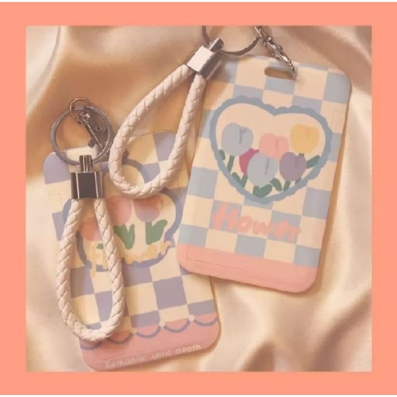 

ID Card Holder Motif Bunga Kawai Tempat Kartu Photocard Photo card
