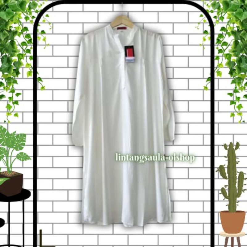Tunik Polos Rayon Jumbo Putih Tulang