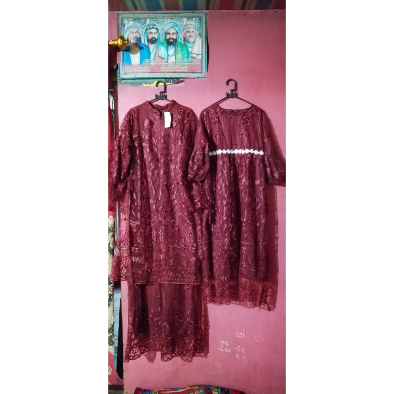 baju pesta couple ibu dan anak