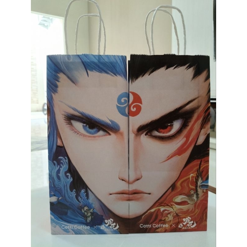 

Paper bag Nezha paper bag Nezha 2 Chagee Limited pin Molly Tea