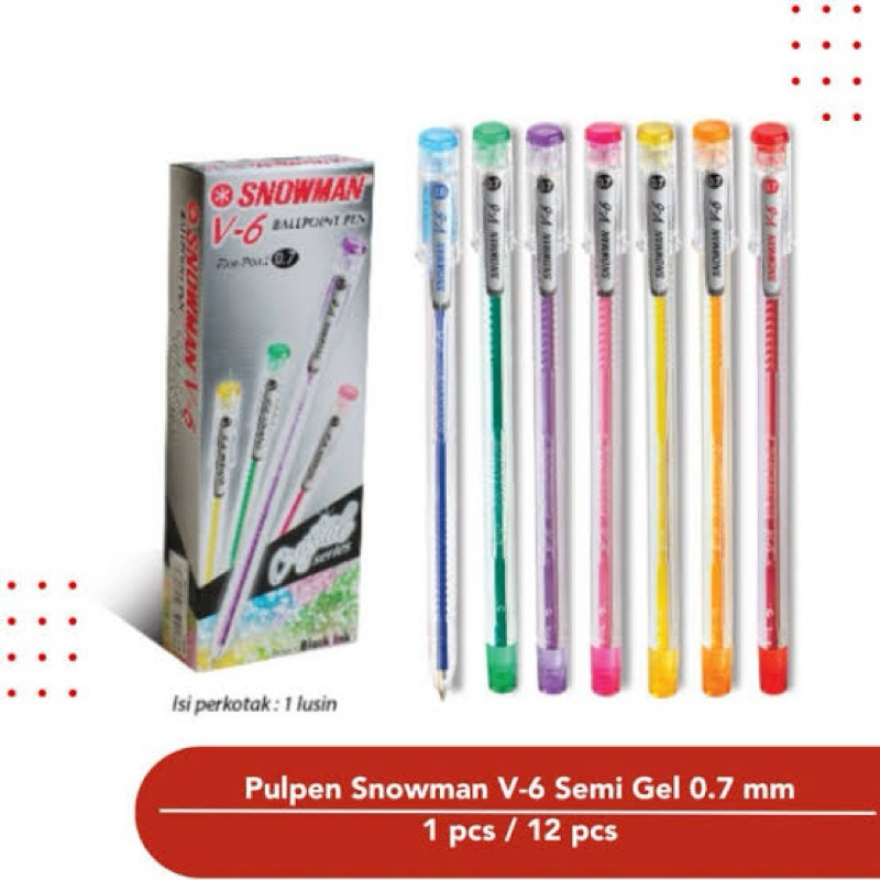 

Pulpen Snowman V-6 Hitam