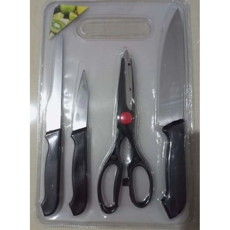 Talenan set pisau+gunting, terdapat talenan ,3pisau dan 1gunting