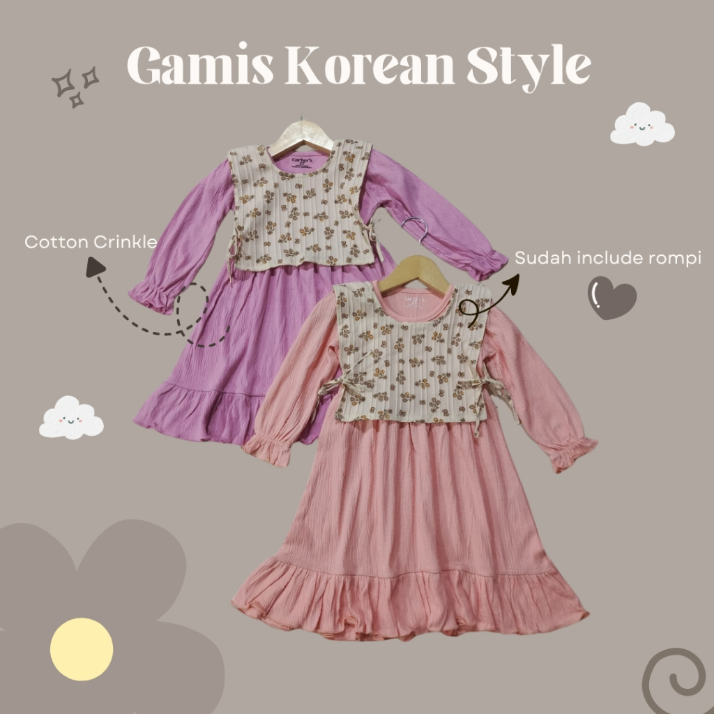 Gamis anak Korean style / Gamis anak branded / Gamis anak rompi