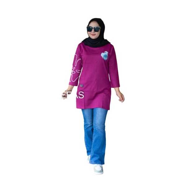 DEEFAS ORIGINAL ATASAN WANITA DEWASA MODEL TUNIK BUNGA LENGAN PAKAI KARET TERLARIS NO 1