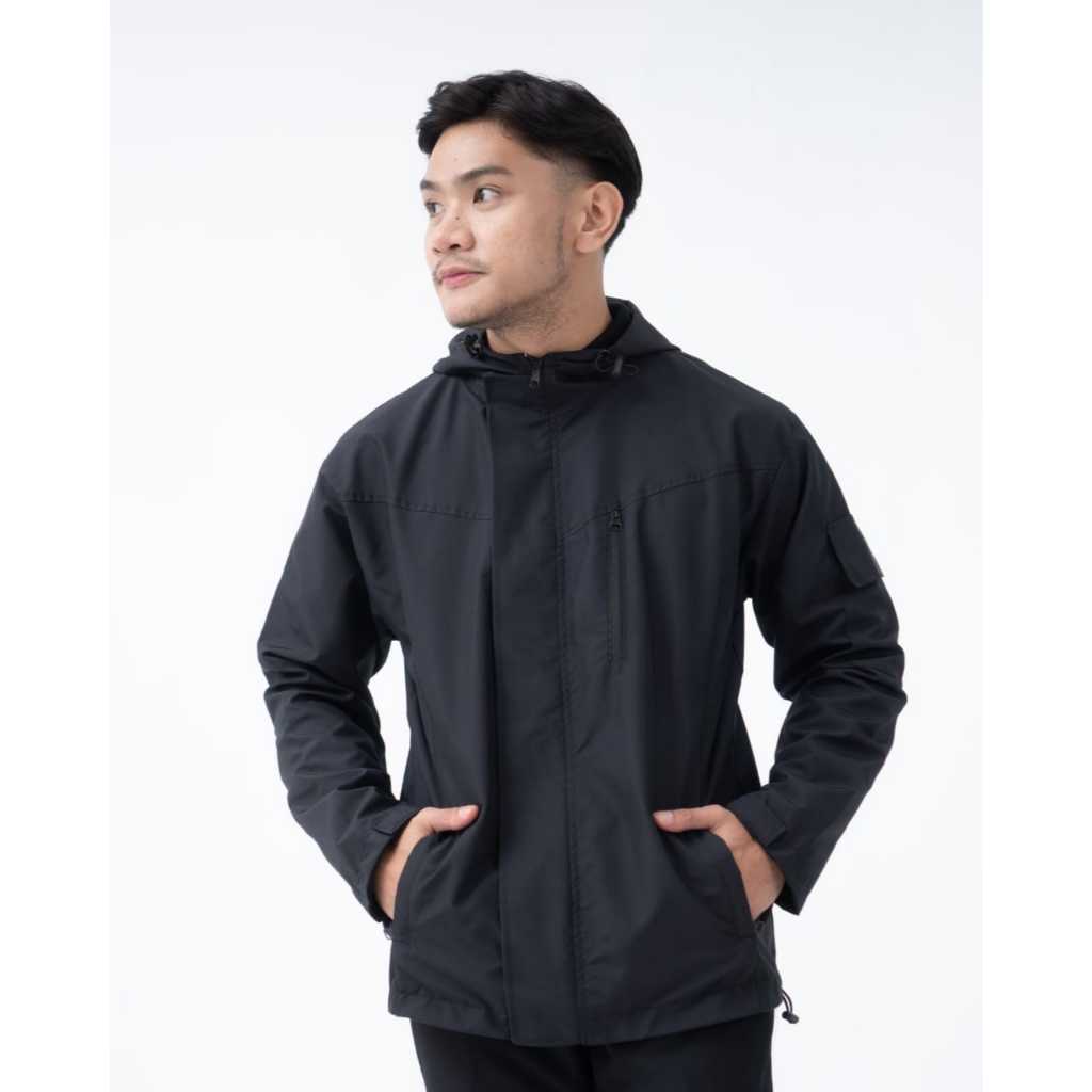 Jacket Parasut Windbreaker / Jaket Jumper Anti Air / Jaket Pria Hitam Polos Premium Distro
