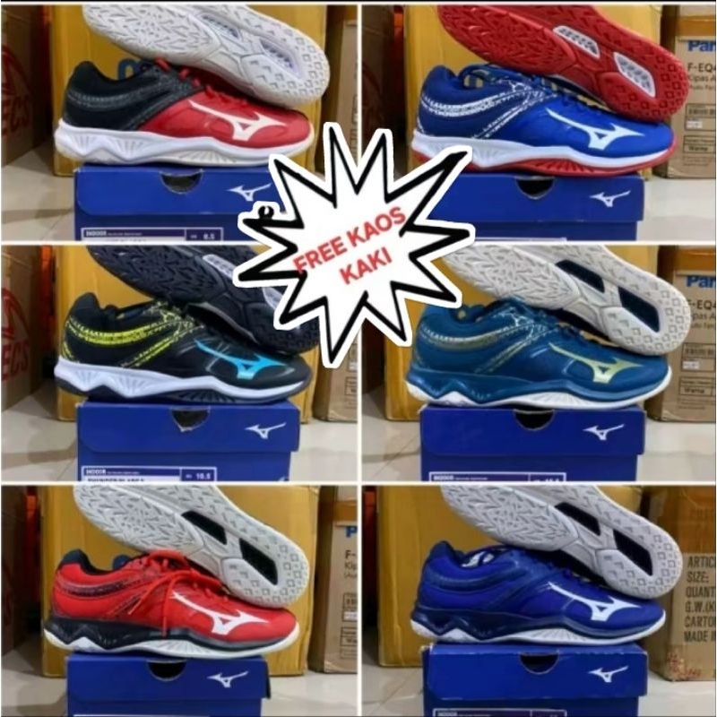 Sale Sepatu Voli Volly Volley Voly Mizuno Thunder Blade TB 2 Original Bonus Kaos Kaki
