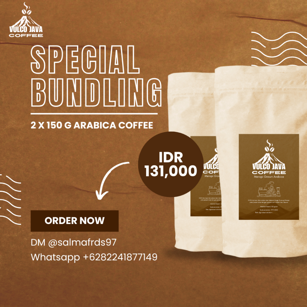 

Vulco Java Coffee Paket Ngopi Bareng 2x150g Arabika Kopi Bubuk Asli Merapi Petruk