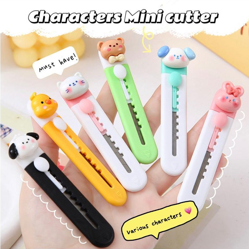 

A103 Cutter Kecil Karakter Lucu Pemotong Kertas Pisau Cutter Mini Cute