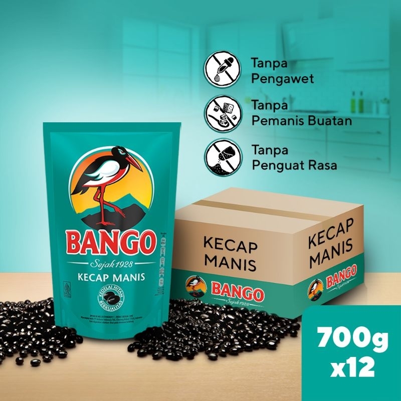 

bango kecap manis 700 gr 1 dus isi 12 pouch