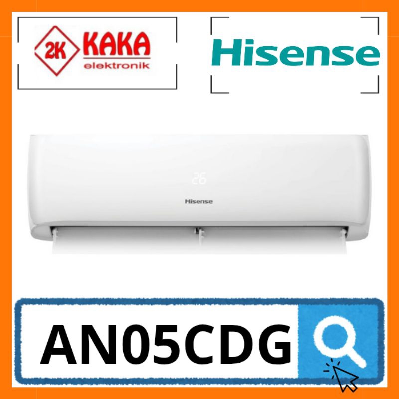 HISENSE AN05CDG AC SPLIT 1/2 PK  STANDAR GOLD FIN HISENSE AN05CDG