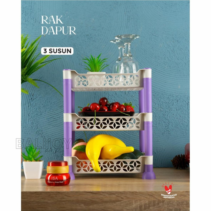 Rak Susun - Rak Susun Plastik - Rak Plastik Multifungsi - Rak Bumbu - Rak Dapur - Rak Plastik Susun 