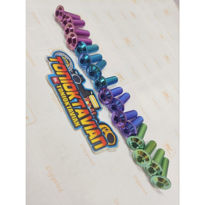 Baut disc titanium baut piringan cakram drat 12 motor honda yamaha universal baut piringan titanium 