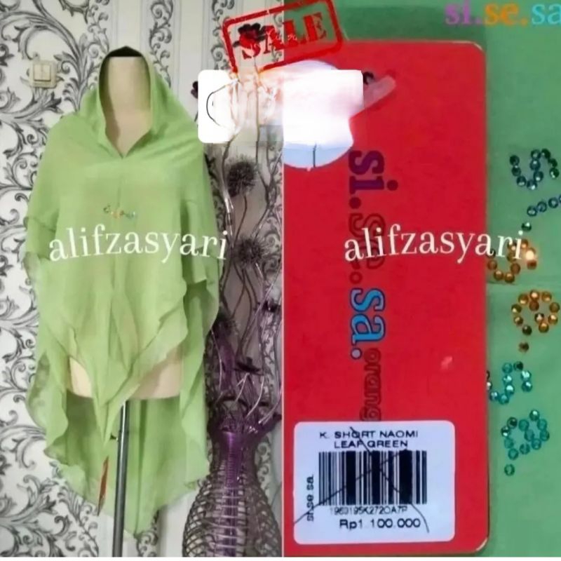 Khimar sisesa leaf green original