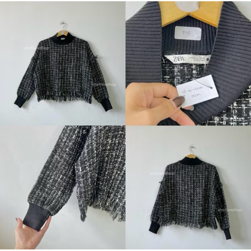 zara tweed sweater