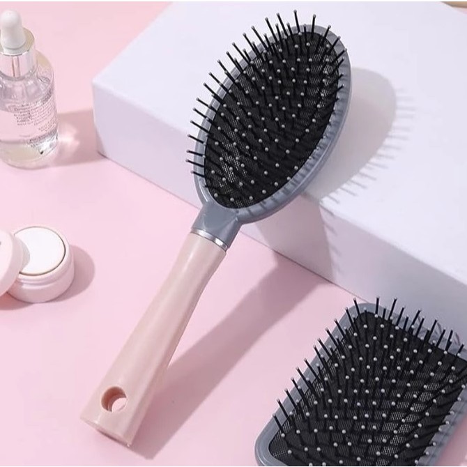 Sisir Rambut Anti Kusut Sisir Oval Bulat/ Sisir Rambut Lurus dengan Sisir Pijat Antistatis Bantalan 