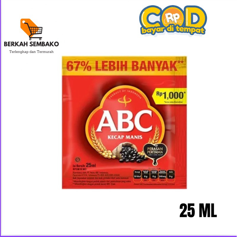 

ABC kecap manis kemasan sachet - 25 ml