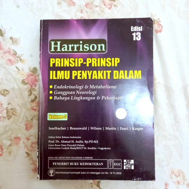 [BUKU BEKAS] HARRISON PRINSIP-PRINSIP ILMU PENYAKIT DALAM VOL. 5 EDISI 13