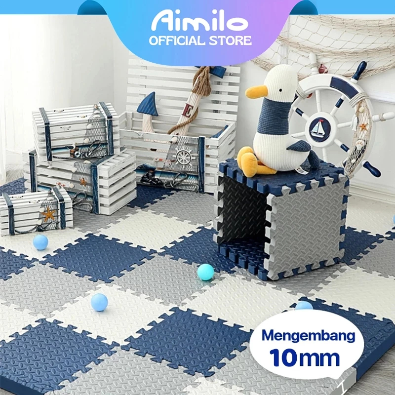 Aimilo Matras Puzzle PE Karpet Puzzle Anak Playmate Bayi Puzzle Lantai Matras Bayi Karpet Bongkar-Pa