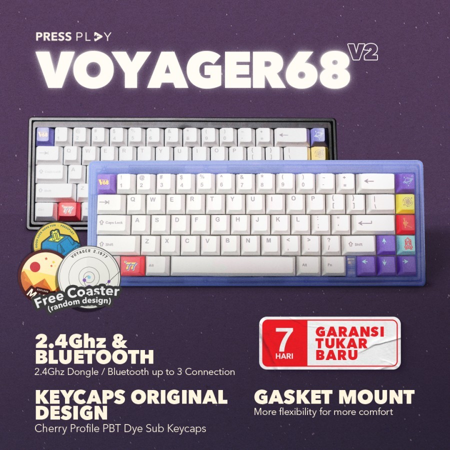 Press Play VOYAGER68 V2 65% 67-keys VOYAGER-68 Mechanical Keyboard Gaming