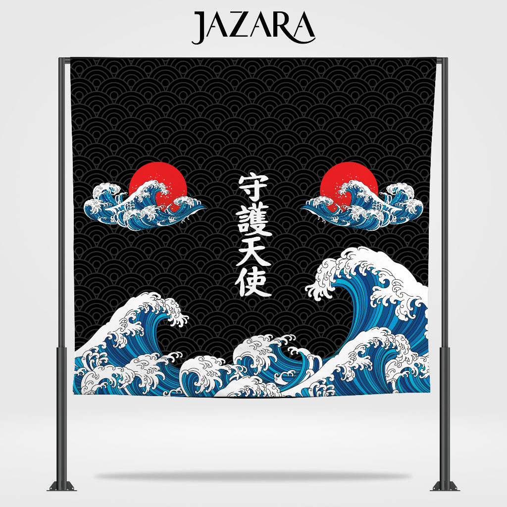 JAZARA - Sarung Dewasa / Sarung Kasual Printing Motif Ombak Jepang / Japan Wave